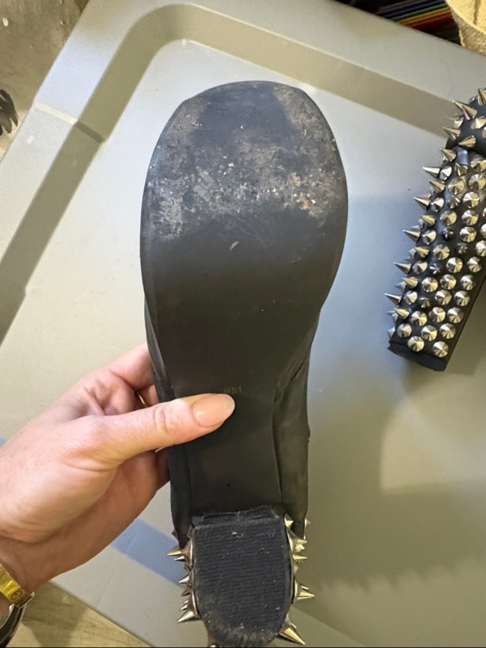 Jeffrey Campbell Black Studded Platform High Heel Pumps - Picture 6 of 9